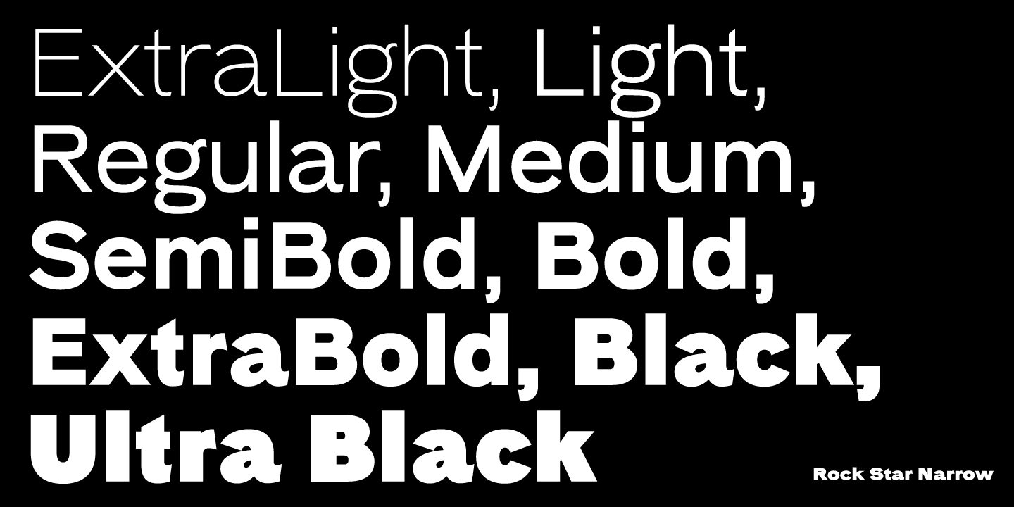 Ejemplo de fuente Rock Star Bold Italic